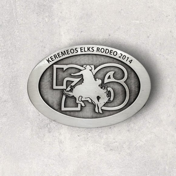 Keremeos Elks Rodeo 2014 Souvenir Belt Buckle - New - Picture 3 of 3